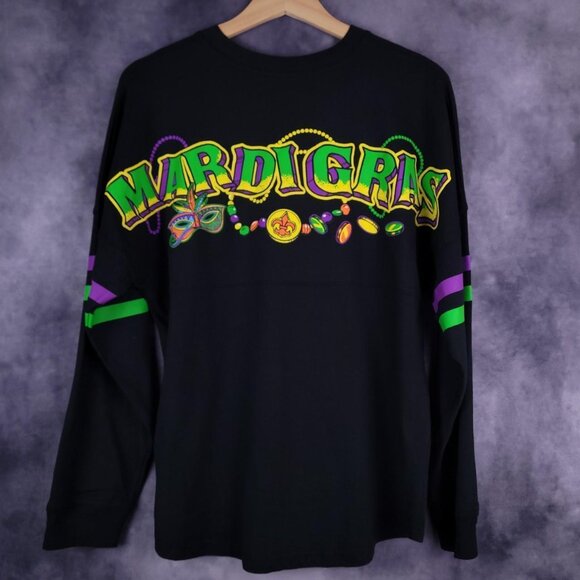 Universal Studios Mardi Gras puff print 3D spirit jersey shirt - Picture 1 of 5